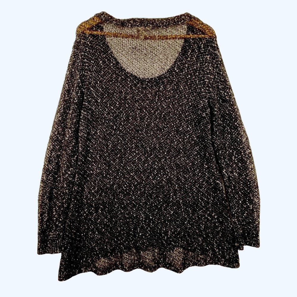 Eileen Fisher Women Cotton Blend Knit  Sweater Top Sz L Party Cocktail Sheer - Picture 3 of 9